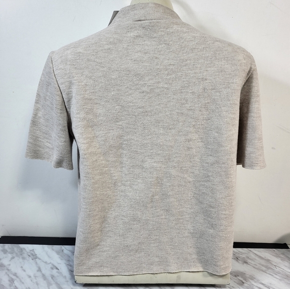 Zara Crop Short Sleeve Turtleneck Sweater - Picture 3 of 6